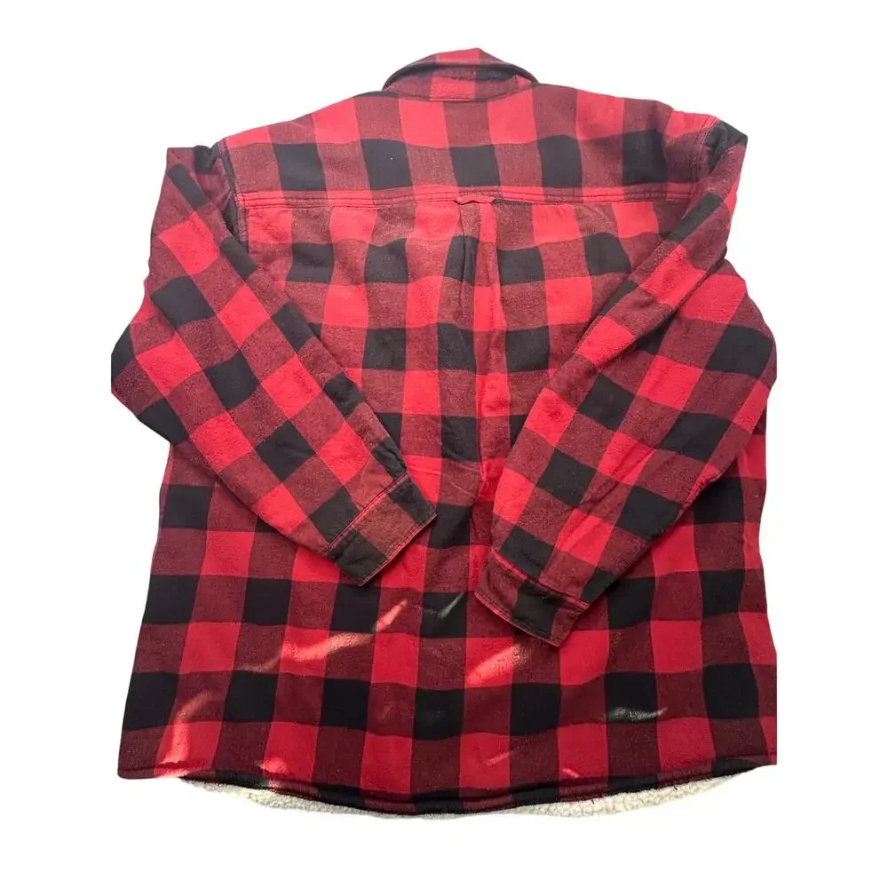 RedHead Flannel Shirt Jacket Sherpa Lined Buffalo Plaid 2XL